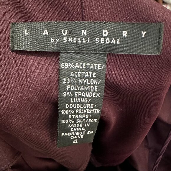 Laundry Shelli Segal Womens Gown Burgundy Strappy Low Back Jersey Knit Size 4 - Picture 6 of 10